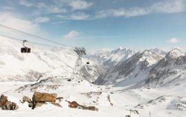 La funivia Eisgratbahn al ghiacciaio dello Stubai, © Tirol Werbung/Gregor Saller
