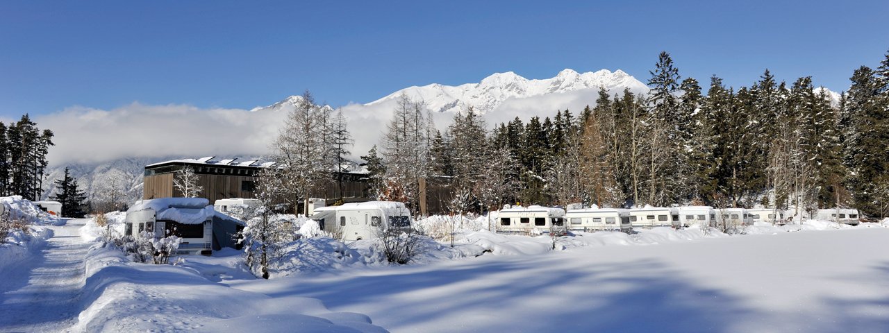 Camping in inverno al Ferienparadies Natterer See, © Ferienparadies Natterer See